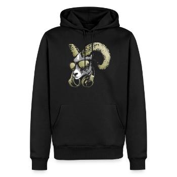 DJ Goat Bling Bling Music Animal con auriculares - Sweat à capuche Premium bio Homme - noir - Devant - Nico (187cm)