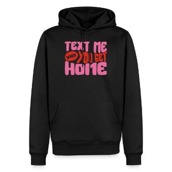 Textez-moi quand vous rentrez à la maison Chemise, care Trendy - Sweat à capuche Premium bio Homme - noir - Devant - Nico (187cm)