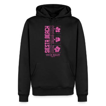Siesta Beach Shirt, Surf Memories South Malibu - Men’s Premium Organic Hoodie - black - Front - Nico (187cm)