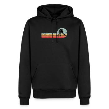 Retro Eishockey - Männer Premium Bio Hoodie - Schwarz - Vorne - Nico (187cm)