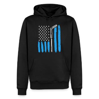 Hockey sur glace USA Hockey - Sweat à capuche Premium bio Homme - noir - Devant - Nico (187cm)