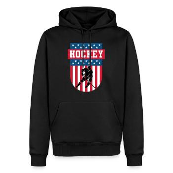 Hockey USA Eishockeyspieler - Männer Premium Bio Hoodie - Schwarz - Vorne - Nico (187cm)