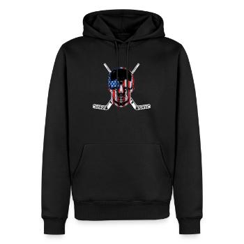 Joueurs de hockey sur glace hockey sur glace hockey usa - Sweat à capuche Premium bio Homme - noir - Devant - Nico (187cm)