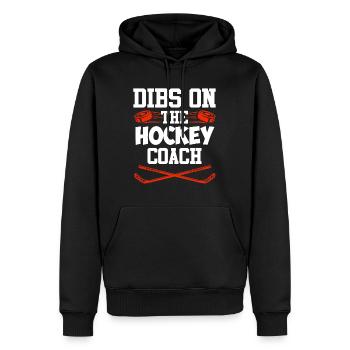 Dibs sur l’entraîneur de hockey - Sweat à capuche Premium bio Homme - noir - Devant - Nico (187cm)