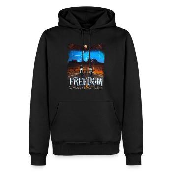 Moto Freedom Vintage Classic Biker - Sweat à capuche Premium bio Homme - noir - Devant - Nico (187cm)