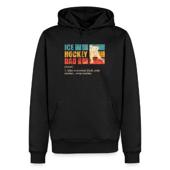 Eishockey Dad Eishockey Papa - Männer Premium Bio Hoodie - Schwarz - Vorne - Nico (187cm)