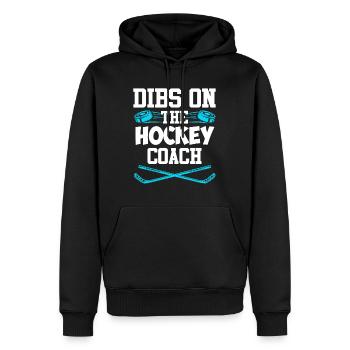 Dibs sur l’entraîneur de hockey - Sweat à capuche Premium bio Homme - noir - Devant - Nico (187cm)