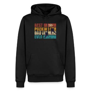 Best Pucking Dad Ever Eishockey Papa - Männer Premium Bio Hoodie - Schwarz - Vorne - Nico (187cm)