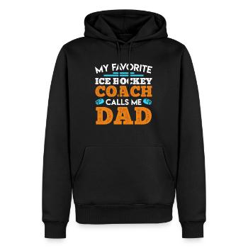 Sohn Eishockey Trainer Papa Eishockey - Männer Premium Bio Hoodie - Schwarz - Vorne - Nico (187cm)