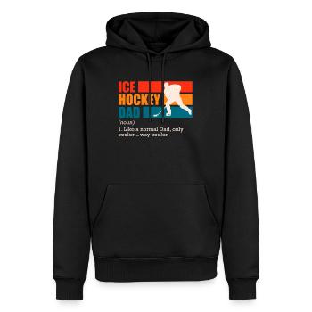 Eishockey Dad Eishockey Papa - Männer Premium Bio Hoodie - Schwarz - Vorne - Nico (187cm)