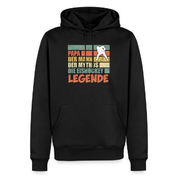 Papa der Mann der Mythos die Legende - Männer Premium Bio Hoodie - Schwarz - Vorne - Nico (187cm)