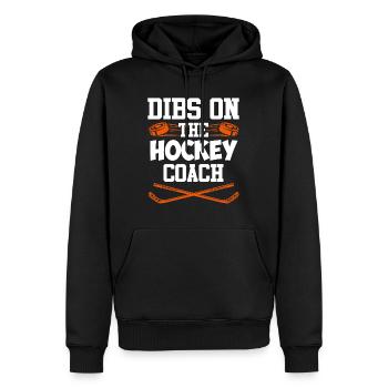 Dibs sur l’entraîneur de hockey - Sweat à capuche Premium bio Homme - noir - Devant - Nico (187cm)