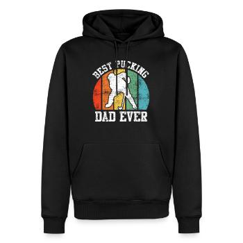 Best Pucking Dad Ever Hockey Dad - Männer Premium Bio Hoodie - Schwarz - Vorne - Nico (187cm)