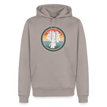 Chemise Bouquet Floral, Amateur de Fleurs Rétro Vintage - Sweat à capuche Premium bio Homme - taupe - Devant - Nico (187cm)