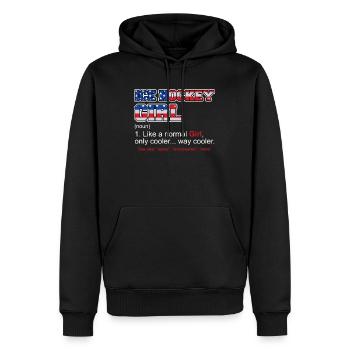 Eishockey Girl Hockey Damen - Männer Premium Bio Hoodie - Schwarz - Vorne - Nico (187cm)