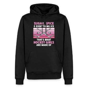 Sugar and Spice thats what Hockey Girls - Men’s Premium Organic Hoodie - black - Front - Nico (187cm)