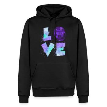 Eishockey Liebe Eishockeyspielerin Damen - Männer Premium Bio Hoodie - Schwarz - Vorne - Nico (187cm)