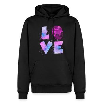 Eishockey Liebe Eishockeyspielerin Damen - Männer Premium Bio Hoodie - Schwarz - Vorne - Nico (187cm)