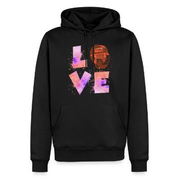 Eishockey Liebe Eishockeyspielerin Damen - Männer Premium Bio Hoodie - Schwarz - Vorne - Nico (187cm)