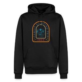 Chemise De camping familial 2022, vacances personnalisées à la plage - Sweat à capuche Premium bio Homme - noir - Devant - Nico (187cm)