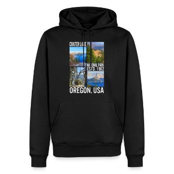 Crater Lake National Park ESTD. 1902 Shirt, - Men’s Premium Organic Hoodie - black - Front - Nico (187cm)