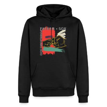 Vater plus Sohn Unzerbrechliches Bondshirt, Vaters - Männer Premium Bio Hoodie - Schwarz - Vorne - Nico (187cm)