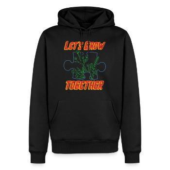 Let's Grow Together Shirt, Puzzleteil - Männer Premium Bio Hoodie - Schwarz - Vorne - Nico (187cm)