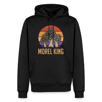 Les champignons Morel King collectent les cueilleurs de champignons - Sweat à capuche Premium bio Homme - noir - Devant - Nico (187cm)