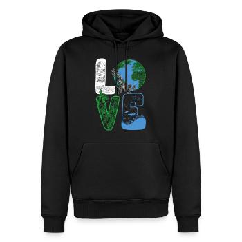 Love World Earth Day Chemise environnementale, cadeau - Sweat à capuche Premium bio Homme - noir - Devant - Nico (187cm)