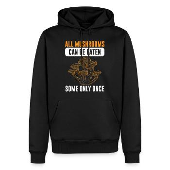 Tous les champignons mangent des cueilleurs de champignons Cueilleurs de champignons - Sweat à capuche Premium bio Homme - noir - Devant - Nico (187cm)