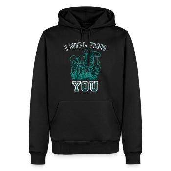 Je vais vous trouver cueilleur de champignons cueilleur de champignons - Sweat à capuche Premium bio Homme - noir - Devant - Nico (187cm)