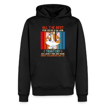 Heureux nouveau travail vous traîtres - Sweat à capuche Premium bio Homme - noir - Devant - Nico (187cm)