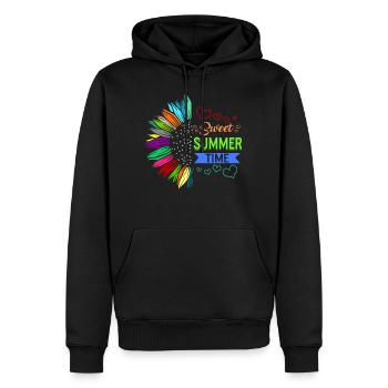 Chemise d’amoureux de la plage, doux tournesol d’été - Sweat à capuche Premium bio Homme - noir - Devant - Nico (187cm)