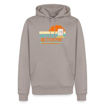 Elektriker-Shirt, Schalter Be Trippin Electrical - Männer Premium Bio Hoodie - Taupe - Vorne - Nico (187cm)