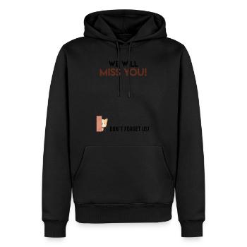 Wir werden dich vermissen Abschied Kollege - Männer Premium Bio Hoodie - Schwarz - Vorne - Nico (187cm)