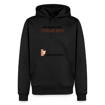 Wir werden dich vermissen Abschied Kollege - Männer Premium Bio Hoodie - Schwarz - Vorne - Nico (187cm)