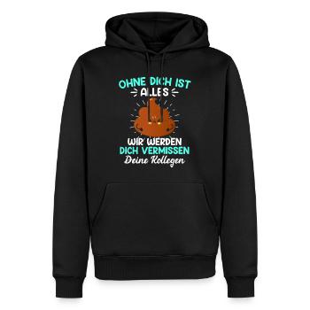 Abschied Kollege Jobwechsel Arbeitswechsel - Männer Premium Bio Hoodie - Schwarz - Vorne - Nico (187cm)