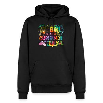 Chemise de Noël en juillet, juste une fille qui aime - Sweat à capuche Premium bio Homme - noir - Devant - Nico (187cm)