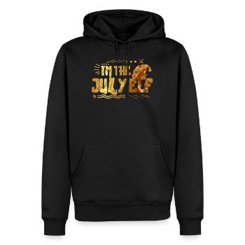 Chemise de Noël en juillet, je suis l’elfe de juillet mignon - Sweat à capuche Premium bio Homme - noir - Devant - Nico (187cm)