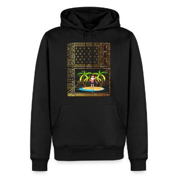 Christmas In July Shirt, Mele Kalikimaka Hawaii - Men’s Premium Organic Hoodie - black - Front - Nico (187cm)