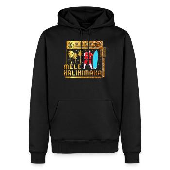 Christmas In July Shirt, Mele Kalikimaka Hawaii - Men’s Premium Organic Hoodie - black - Front - Nico (187cm)