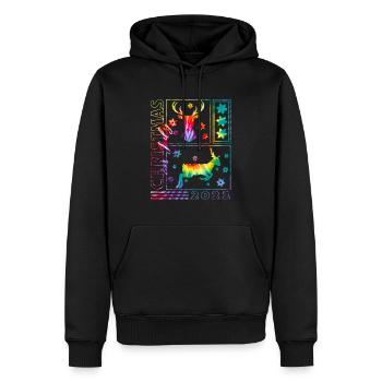 Chemise de Noël en juillet 2022, Merry Reindeer Snow - Sweat à capuche Premium bio Homme - noir - Devant - Nico (187cm)