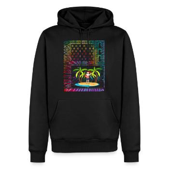 Christmas In July Shirt, Mele Kalikimaka Hawaii - Men’s Premium Organic Hoodie - black - Front - Nico (187cm)