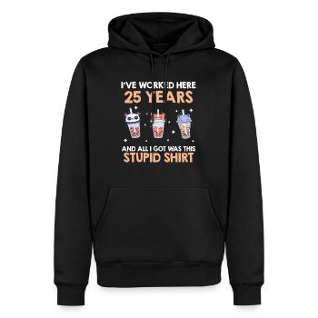 Firmenjubiläum 25 Jahre Dienstjubiläum 25 Jahre - Männer Premium Bio Hoodie - Schwarz - Vorne - Nico (187cm)