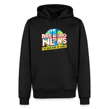 35 Dienstjahre Dienstjubiläum 35 Jahre - Männer Premium Bio Hoodie - Schwarz - Vorne - Nico (187cm)