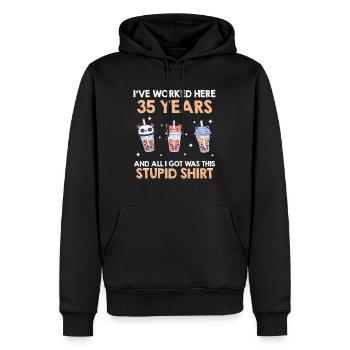 35 Jahre Dienstjubiläum 35 Dienstjahre - Männer Premium Bio Hoodie - Schwarz - Vorne - Nico (187cm)