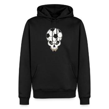 Cool Football Skull FootBal Lover Fan Sport - Sweat à capuche Premium bio Homme - noir - Devant - Nico (187cm)