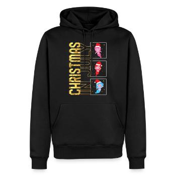 Weihnachten im Juli Hemd, Santa Mermaid Weihnachten - Männer Premium Bio Hoodie - Schwarz - Vorne - Nico (187cm)