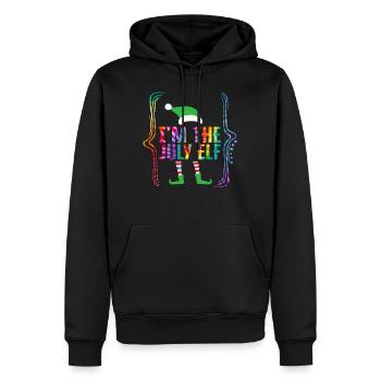 Chemise de Noël en juillet, je suis l’elfe de juillet mignon - Sweat à capuche Premium bio Homme - noir - Devant - Nico (187cm)