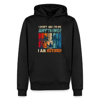 Je n’ai rien à faire je suis à la retraite - Sweat à capuche Premium bio Homme - noir - Devant - Nico (187cm)